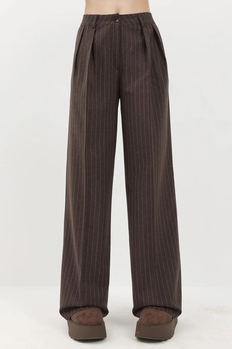Gestreepte Wijde Pantalon met Plissé - Image 1