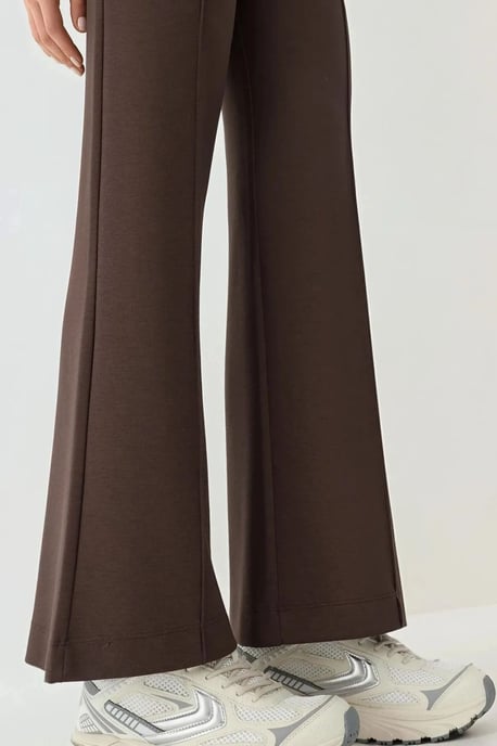 Modal Touch Ribbels Gedetailleerde Wijde Pantalons - Image 4