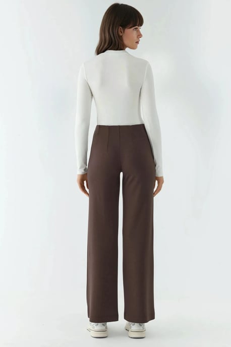 Modal Touch Ribbels Gedetailleerde Wijde Pantalons - Image 5