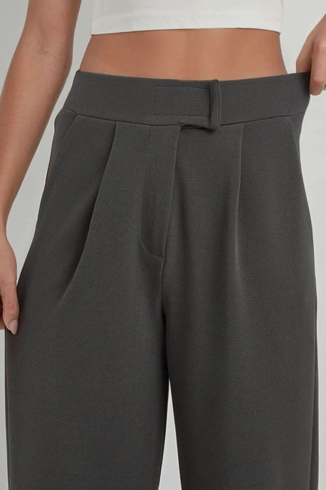 High Waist Elastic Crepe Palazzo Pants - Image 2
