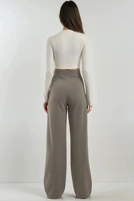 Hoge Taille Elastische Crepe Palazzo Broek - Image 6