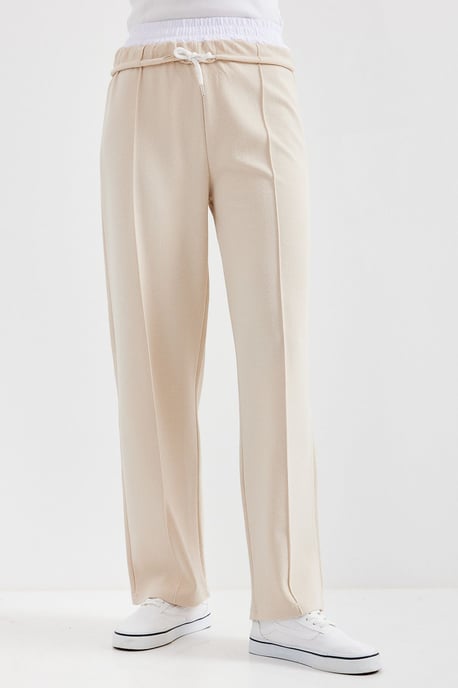 Textuur Geweven Cropped Wijde Joggingbroek - Image 3