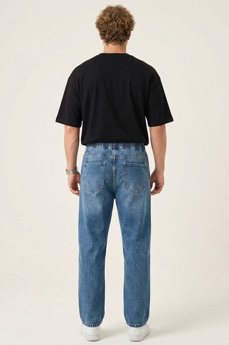 Opvallende Denim Broek met Touwsluiting Taille - Image 5