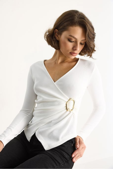 Dubbelzijdige Blouse met Accessoire Detail - Image 2