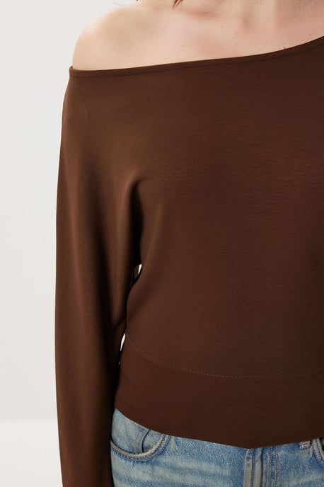 Asymmetrisk Krage Avslappnad Passform Blus - Image 5