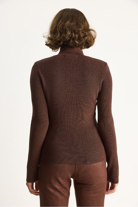 Getailleerde Langemouwen Gebreide Blouse met Drukknoopsluiting - Image 6