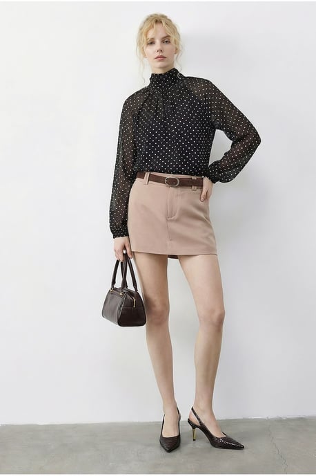 Polka Dot Coltrui Chiffon Blouse - Image 2