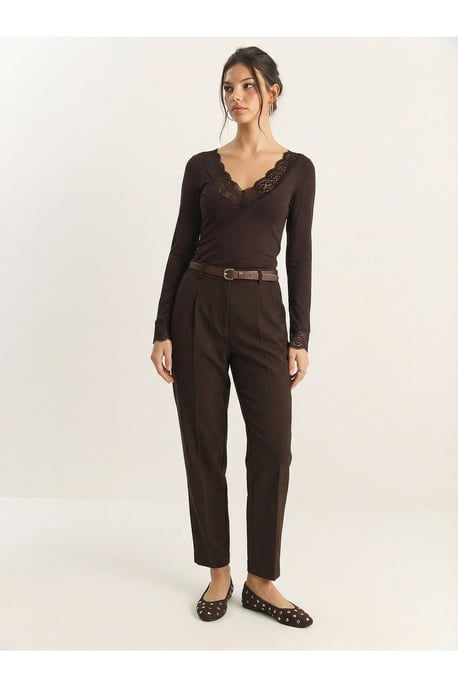 Lace Gedetailleerde V-hals Blouse - Image 4