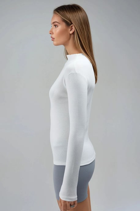 Slim Fit Half Turtleneck Blouse - Image 4