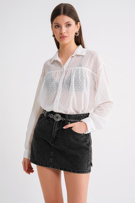Gecombineerde Transparante Blouse - Image 4