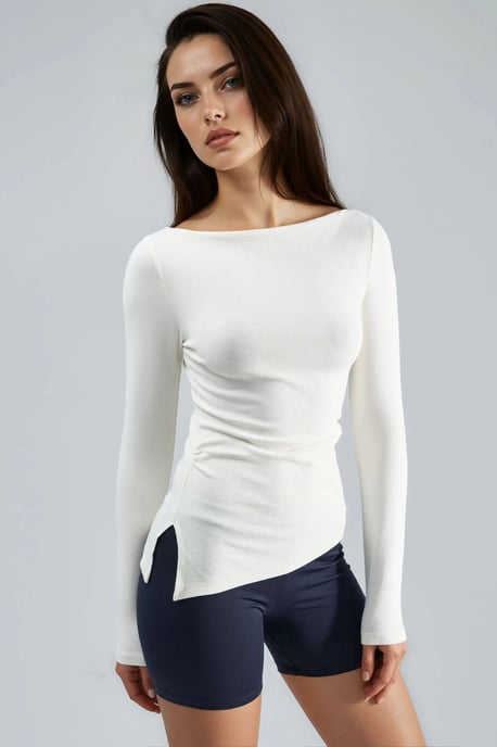Boat Neck Cotton Blouse - Image 4