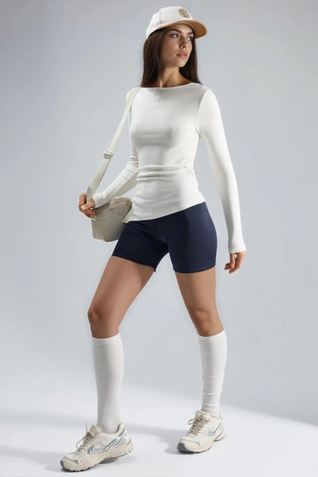 Boat Neck Cotton Blouse - Image 6