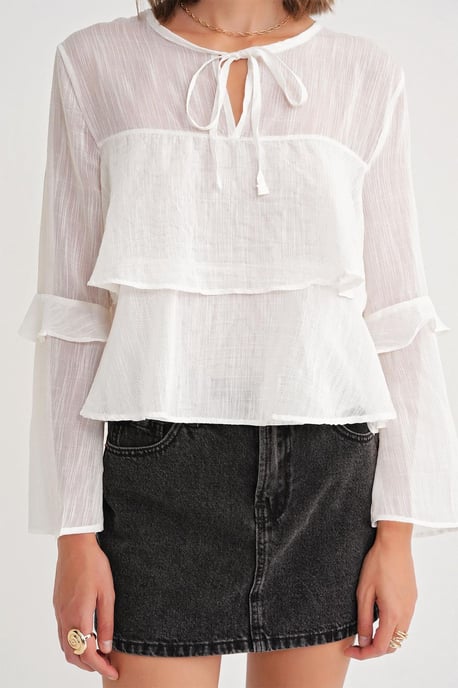 Franje Blouse met Strikdetail - Image 6