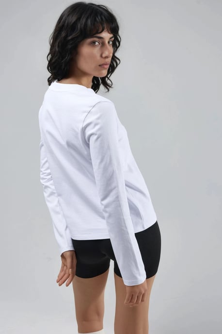 Long Sleeve Crew Neck Basic Blouse - Image 2