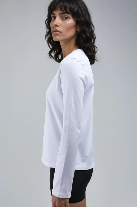 Long Sleeve Crew Neck Basic Blouse - Image 3