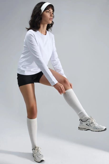 Long Sleeve Crew Neck Basic Blouse - Image 5