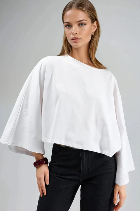 Loose Fit Boat Neck Blouse - Image 1