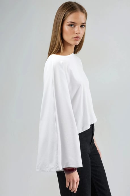 Loose Fit Boat Neck Blouse - Image 2