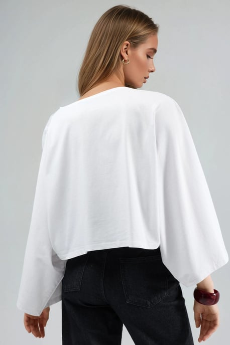 Loose Fit Boat Neck Blouse - Image 3
