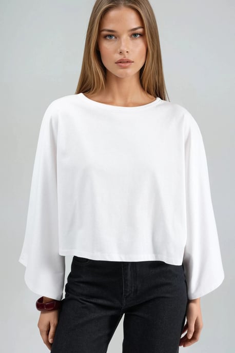 Loose Fit Boat Neck Blouse - Image 6