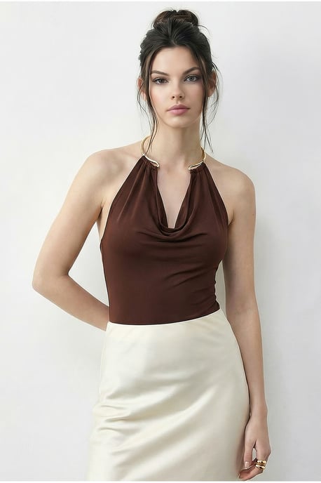 V-ringad Blus med Tillbehörsdetalj - Image 3