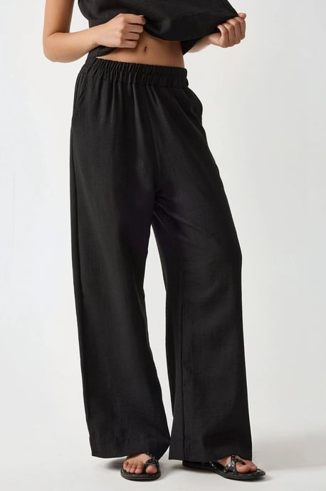 Linnen Voel Blouse & Elastische Taille Broek Tweedelige Coördinatie Set - Image 3