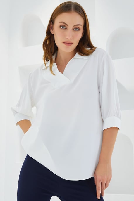 Polo Kraag Losse Pasvorm Blouse - Image 2