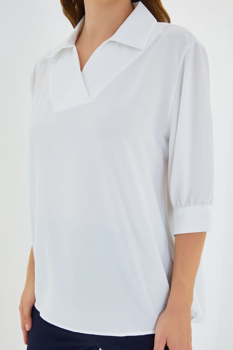 Polo Kraag Losse Pasvorm Blouse - Image 3