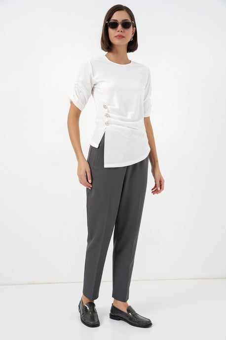 Ronde Hals Knopblouse - Image 2
