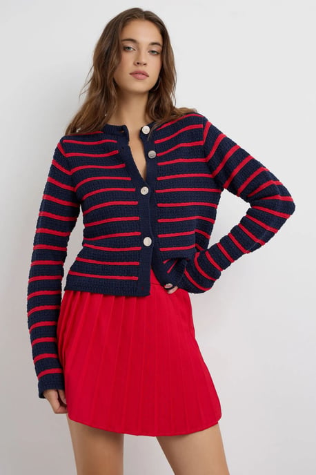 Buttoned Striped Cardigan - Image 2
