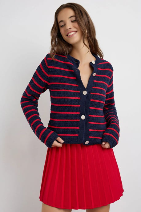 Buttoned Striped Cardigan - Image 4