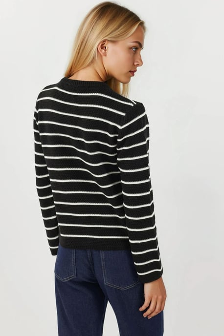 Buttoned Striped Cardigan - Image 2