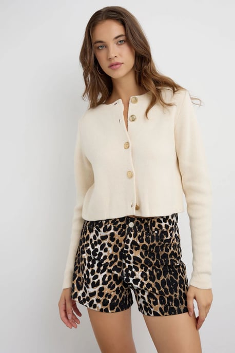 Buttoned Knit Cardigan - Image 3