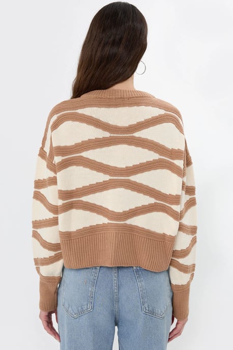 Striped Buttoned Long Sleeve Cardigan - Image 5