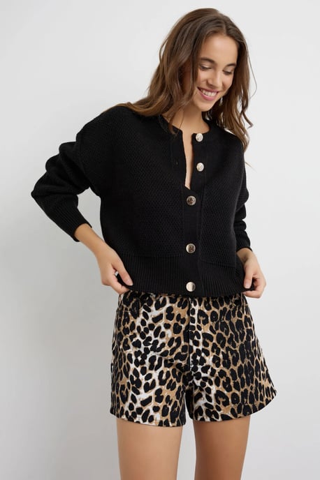 Texturerad knappad cardigan - Image 3