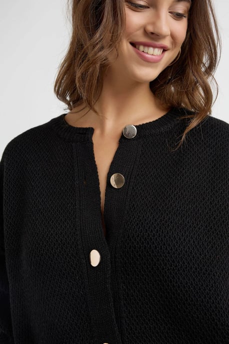 Texturerad knappad cardigan - Image 4