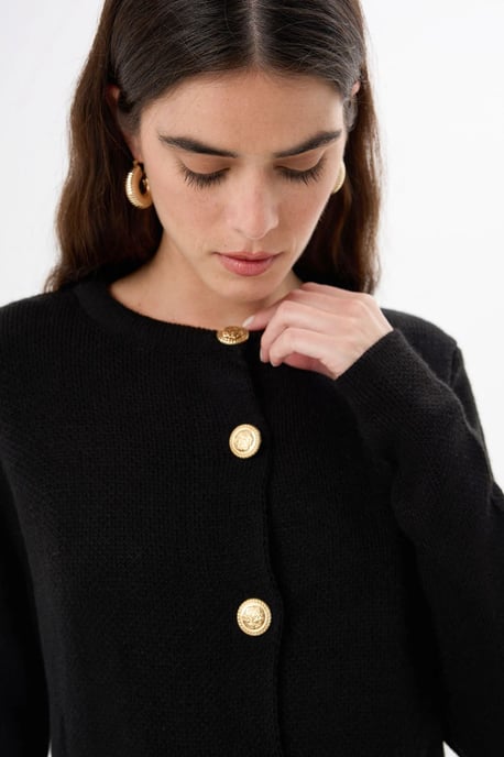 Buttoned Knit Cardigan - Image 3