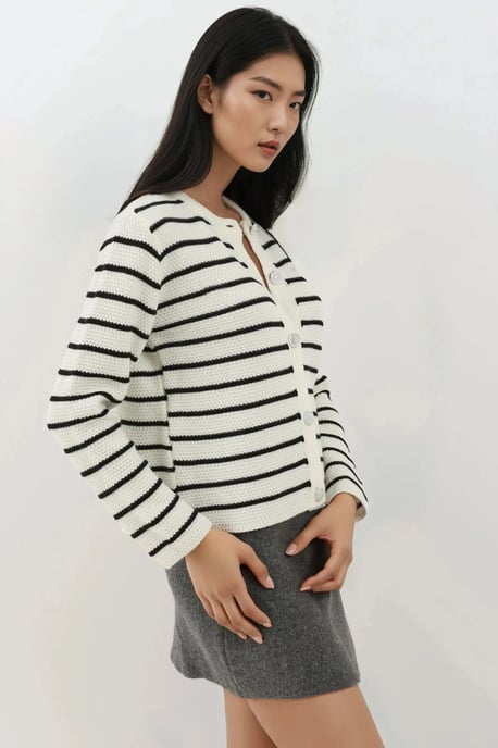 Geknopte Gestreepte Cardigan - Image 3