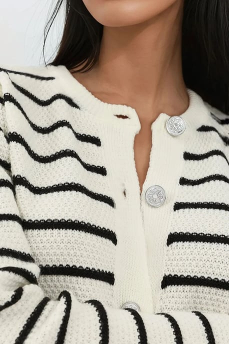 Geknopte Gestreepte Cardigan - Image 5