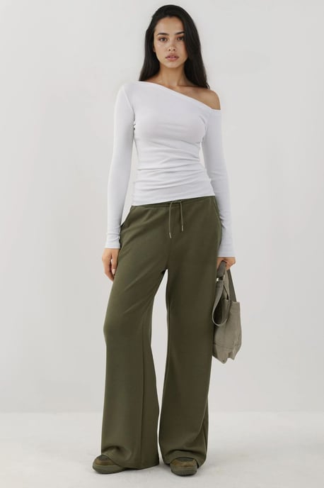 Asymmetrisk Krage Slim Fit Långärmad Topp - Image 5