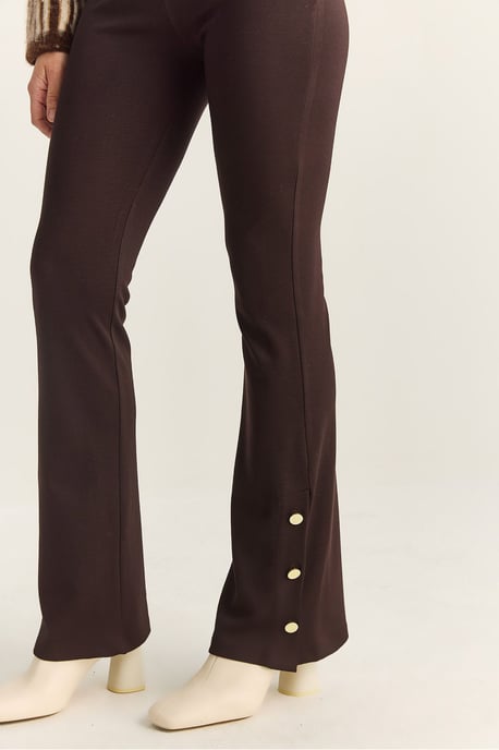 Hoge Taille Flared Leggings met Knoopdetail - Image 6