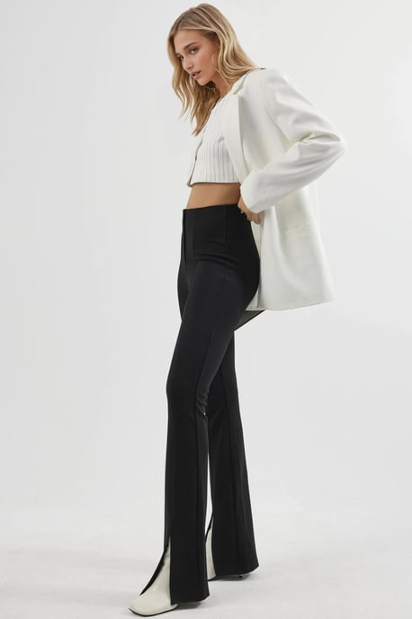 Hoge Taille Split Gedetailleerde Flair Leggings - Image 2