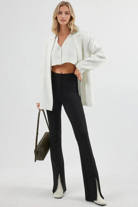 Hoge Taille Split Gedetailleerde Flair Leggings - Image 4