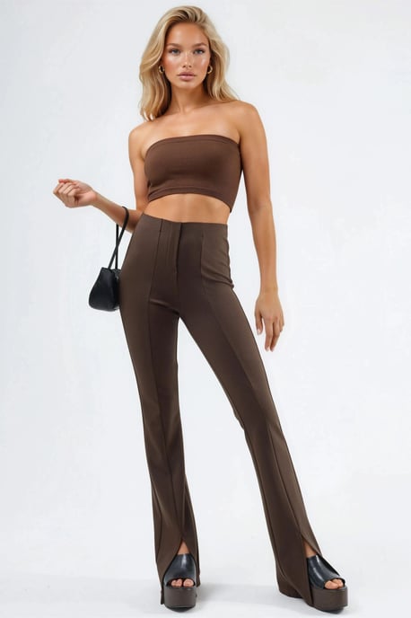 Hoge Taille Flared Leggings met Split - Image 2