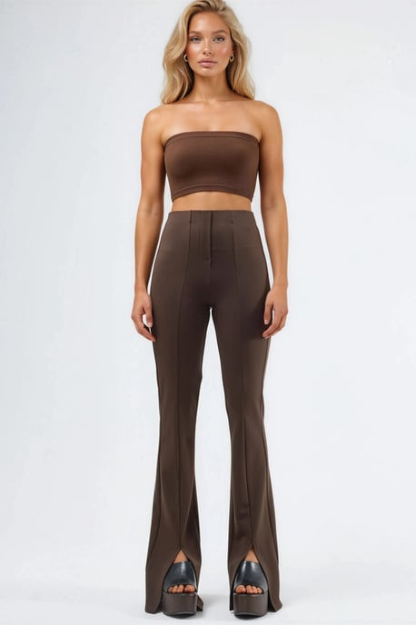 Hoge Taille Flared Leggings met Split - Image 5