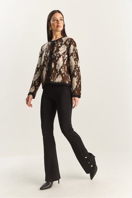 Hoge Taille Flared Leggings met Knopdetail - Image 2