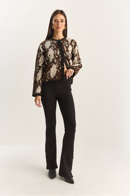 Hoge Taille Flared Leggings met Knopdetail - Image 3