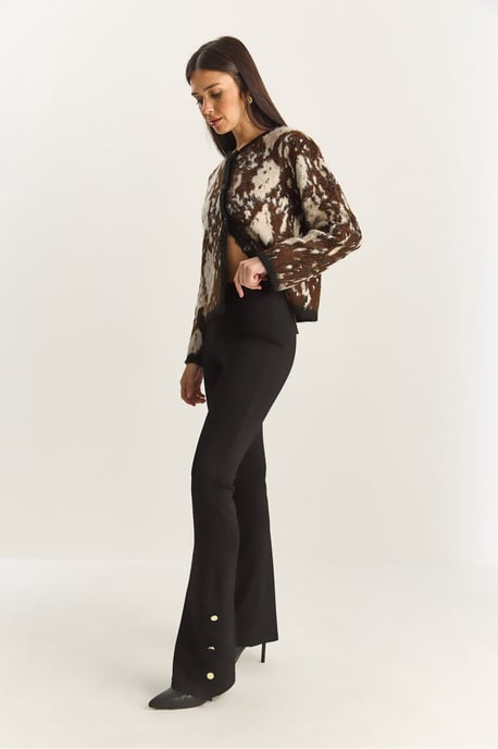 Hoge Taille Flared Leggings met Knopdetail - Image 4