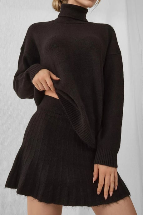 Gestructureerde Oversized Coltrui Brei Set - Image 2