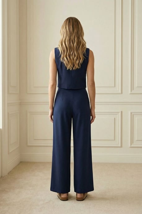 Hoge Taille Wijde Pijpen Twee-Delige Set - Image 2